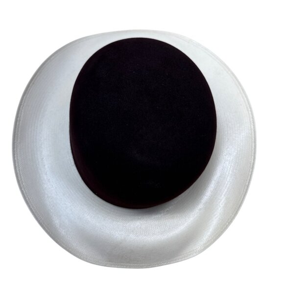 Larry Mahan's by Milano Hats  Brown & White Women Felt Straw Hat Size 6 7/8 55 - Picture 9 of 10